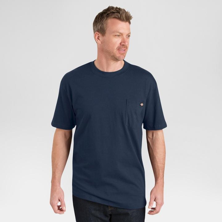 Dickies Men's Big & Tall 2 Pack Cotton Short Sleeve Pocket T-shirt- Navy (blue) Xxxl