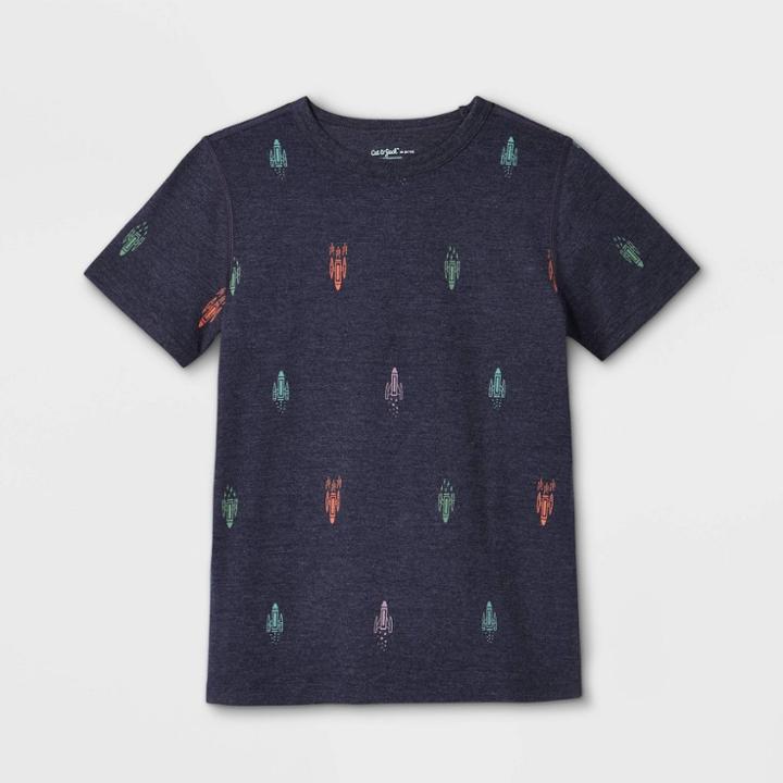 Boys' Adaptive Rockets Short Sleeve Graphic T-shirt - Cat & Jack Navy