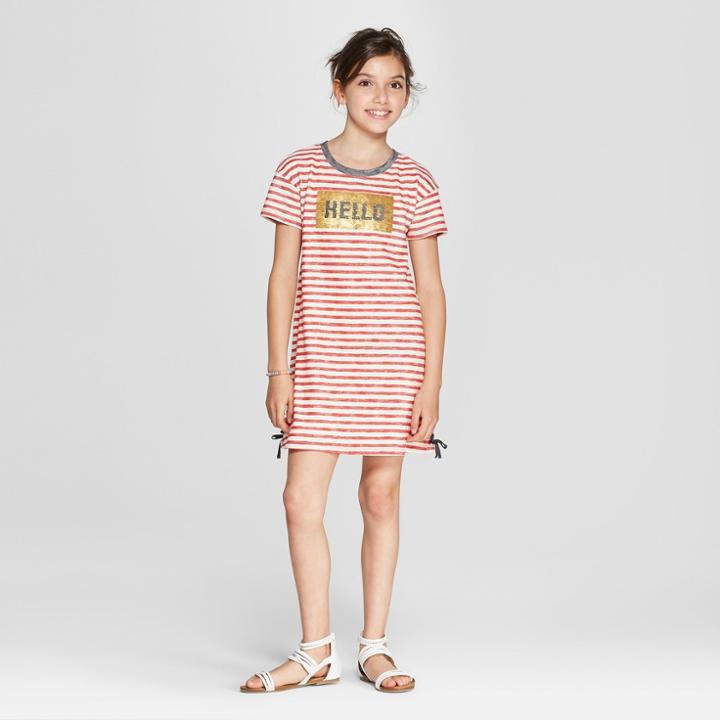 Girls' Stripe Flip Sequin Dress - Cat & Jack Red
