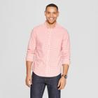 Men's Plaid Standard Fit Long Sleeve Northrop Poplin Button-down Shirt - Goodfellow & Co Sunbeam Pink