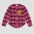 Girls' Spirit Riding Free Flannel Long Sleeve Button-down Shirt - Burgundy M,