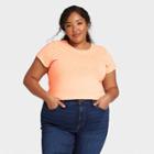 Women's Plus Size Short Sleeve T-shirt - Universal Thread Orange