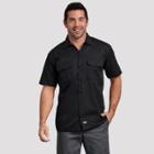 Dickies Men's Big & Tall Relaxed Fit Short Sleeve Button-down Shirts - Black