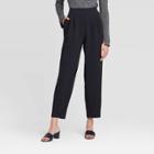 Women's Mid-rise Straight Leg Ankle Length Carrot Pants - Who What Wear Black