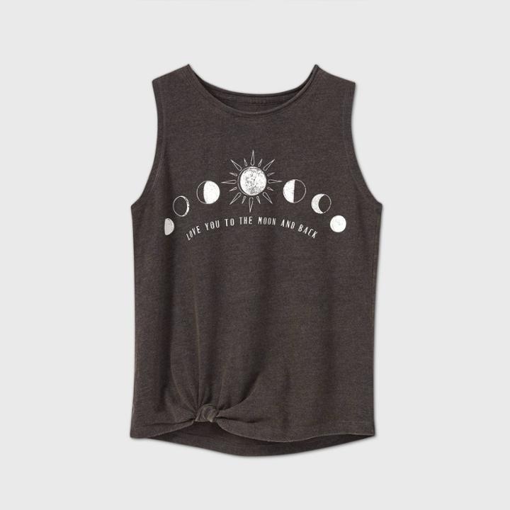 Girls' Twist-front Tank Top - Art Class Black