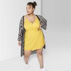 Women's Plus Size Sleeveless V-neck Strappy Wrap Belted Dress - Wild Fable Yellow