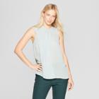 Women's Tie Neck Shell - Who What Wear Green