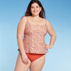 Women's Plus Size Tankini Top - Kona Sol Rust Floral