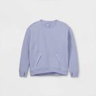 Girls' Performance Lightweight Crewneck Sweatshirt - All In Motion Lilac Purple