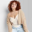 Women's Plus Size Lace Trim Satin Cami - Wild Fable Almond