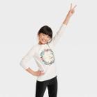 Girls' 'peace And Love' Long Sleeve Graphic T-shirt - Cat & Jack Cream