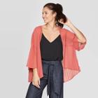 Target Women's Woven Print Pleat Back Kimono - A New Day Rose (pink)