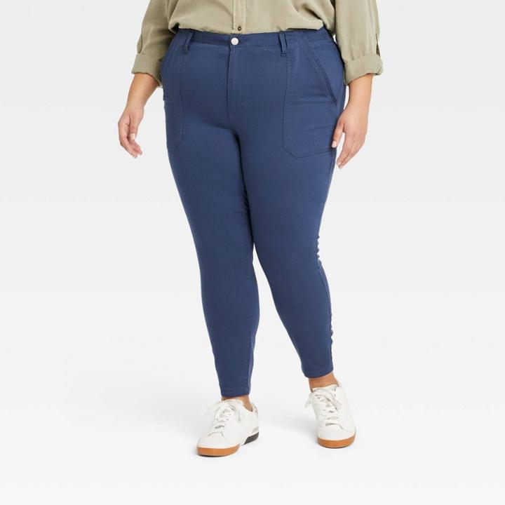 Women's Plus Size High-rise Skinny Utility Pants - Knox Rose Navy