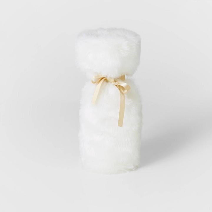 Spirit Faux Fur Gift Bag Ivory - Wondershop