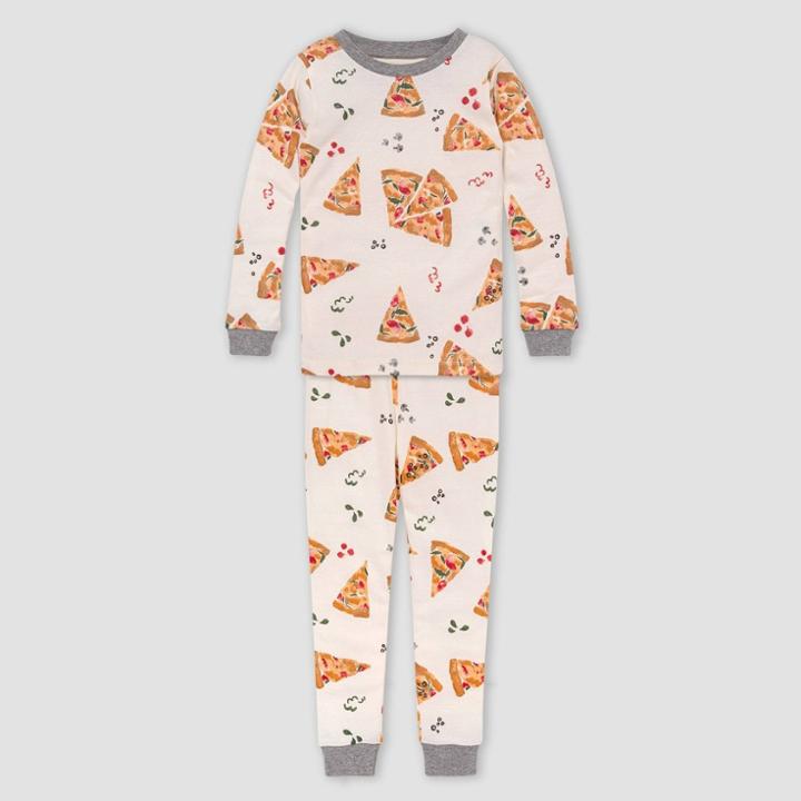 Burt's Bees Baby Boys' 2pc Pizza Organic Cotton Pajama Set - Heather Gray