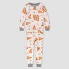 Burt's Bees Baby Boys' 2pc Pizza Organic Cotton Pajama Set - Heather Gray