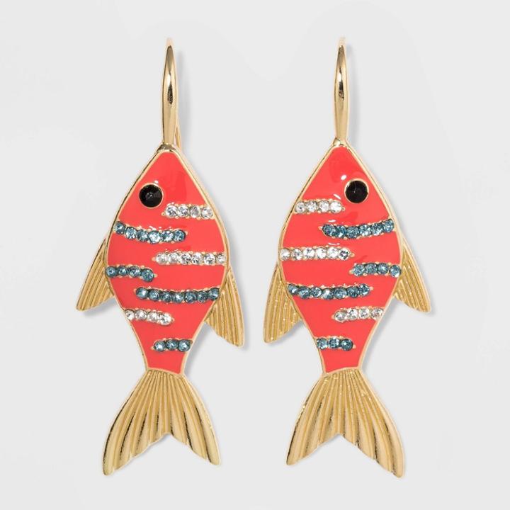 Sugarfix By Baublebar Fish Drop Earrings - Red