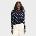 Women's Polka Dot Mock Turtleneck Pullover Sweater - Who What Wear Black