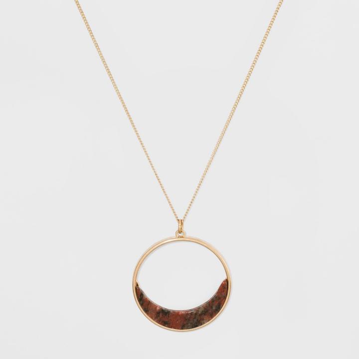 Semi Precious Red Sesame Fashion Necklace - Universal Thread Red/gold