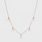 Silver Plated Stone Bead Necklace & Earring Set - A New Day Pink/gold, Girl's