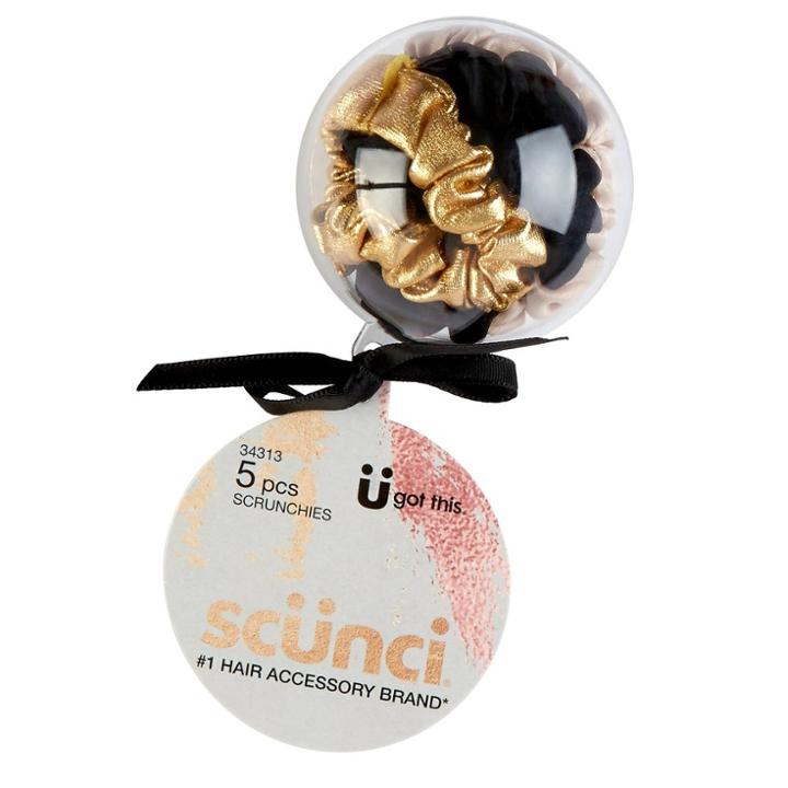 Scunci Mini Scrunchies In Ornament Ball With Gold