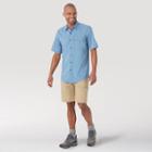 Wrangler Men's Short Sleeve Button-down Shirt - Dark Blue Heather