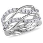 Allura 1.08 Ct. T.w. Cubic Zirconia Crisscross Ring In Sterling Silver