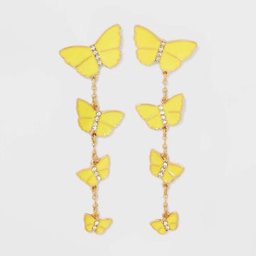 Sugarfix By Baublebar Butterfly Statement Earrings - Yellow