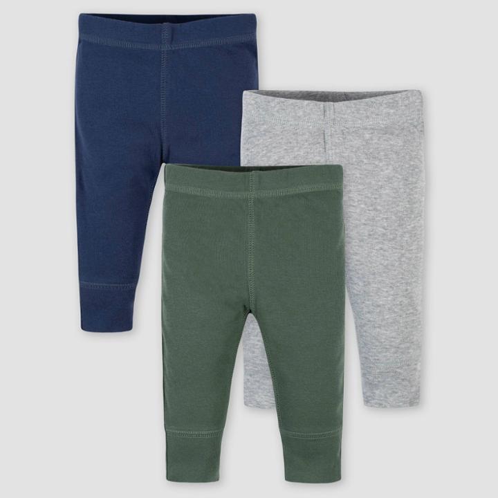 Gerber Baby Boys' 3pk Dino Pull-on Pants - Gray/blue Newborn