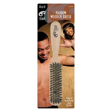 Titan Narrow Wooden Hair Brush, Tan
