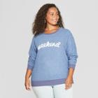 Women's Plus Size Weekend Graphic Sweatshirt - Grayson Threads (juniors') Blue