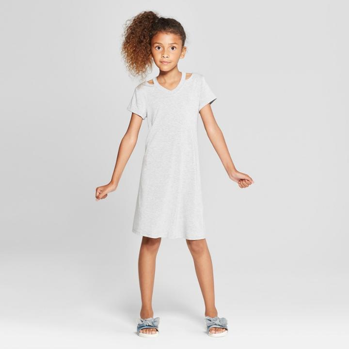 Girls' Cut Out Dress - Art Class Gray
