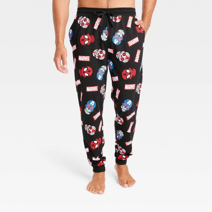 Men's Marvel Halloween Jogger Pajama Pants - Black