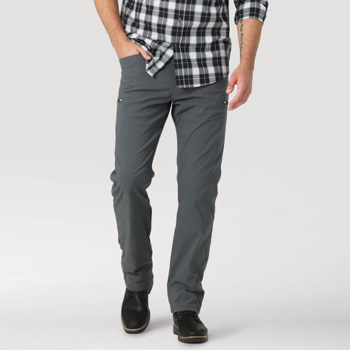 Wrangler Men's Atg Fleece Lined Straight Fit Five Pocket Pants - Dark Gray