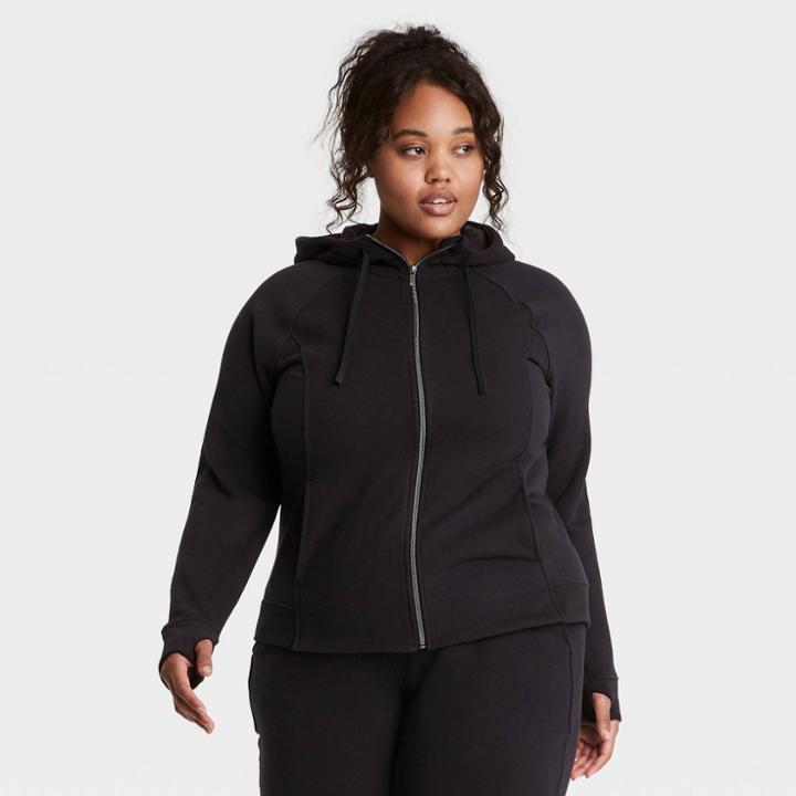 Women's Plus Size Core Fleece Hoodie - All In Motion Black