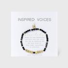 No Brand Gold Tone Plated 'boss Lady' Stretch Bracelet - Black
