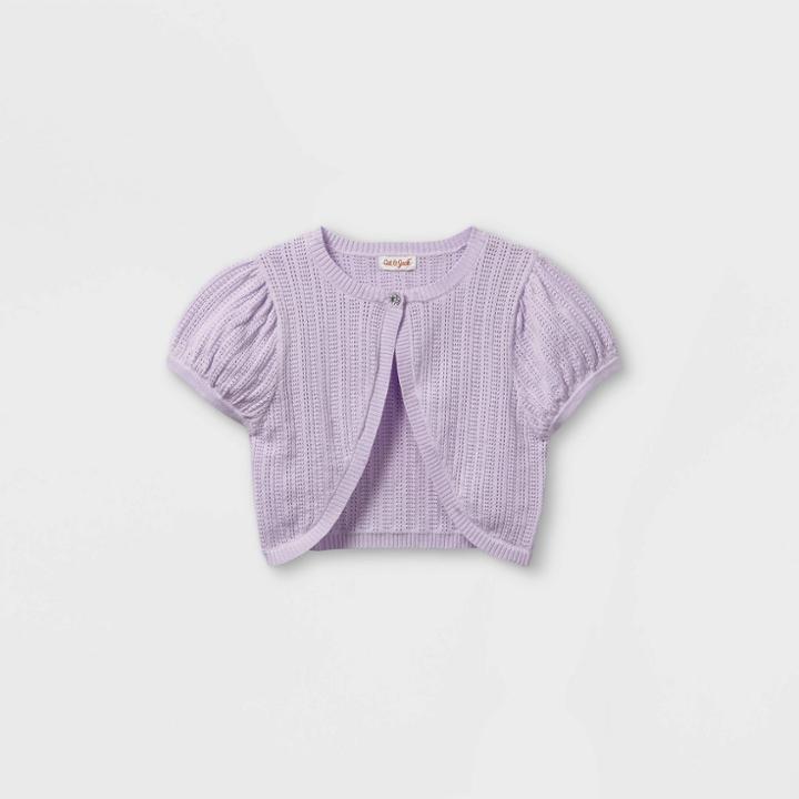 Girls' Shrug Short Sleeve Sweater - Cat & Jack Light Purple