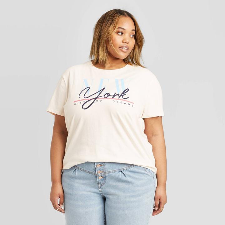 Women's New York Plus Size Short Sleeve T-shirt - Fifth Sun (juniors') - Pink 2x, Women's,