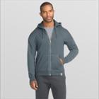 Hanes 1901 Men's Raglan Fleece Full-zip Hooded Sweatshirt - Indigo Blue