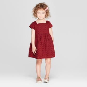 Toddler Girls' A-line Dress - Genuine Kids From Oshkosh Bing Cherry