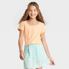 Girls' Seamed T-shirt - Art Class Peach Orange