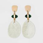 Irregular Post With Semi-precious Green Jasper And Stone Drop Earrings - Universal Thread Green