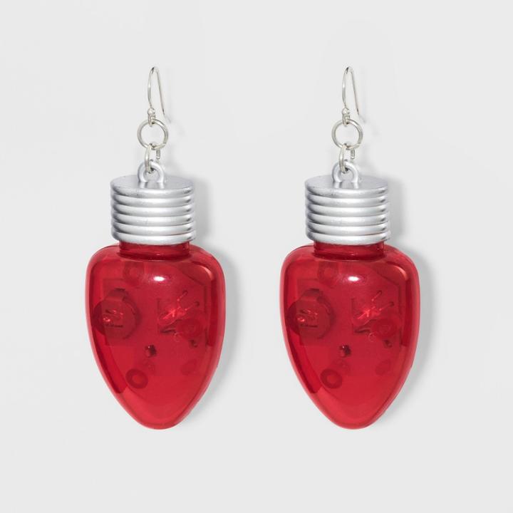 Target Lite-up Bulb Earrings - Red