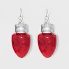 Target Lite-up Bulb Earrings - Red