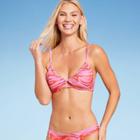 Women's Upside Down Triangle Bikini Top - Shade & Shore Pink Tie-dye