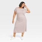 Women's Short Sleeve Shirtdress - Ava & Viv Gray