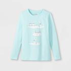 Girls' 'snow Penguins' Long Sleeve Graphic T-shirt - Cat & Jack Light Blue