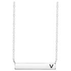 Distributed By Target Women's Sterling Silver Station Bar Initial 'v' Necklace - Silver