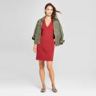 Women's Sleeveless Sheath Ponte Dress - A New Day Burgundy (red)