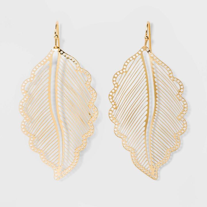 Target Leaf Earrings - A New Day Gold
